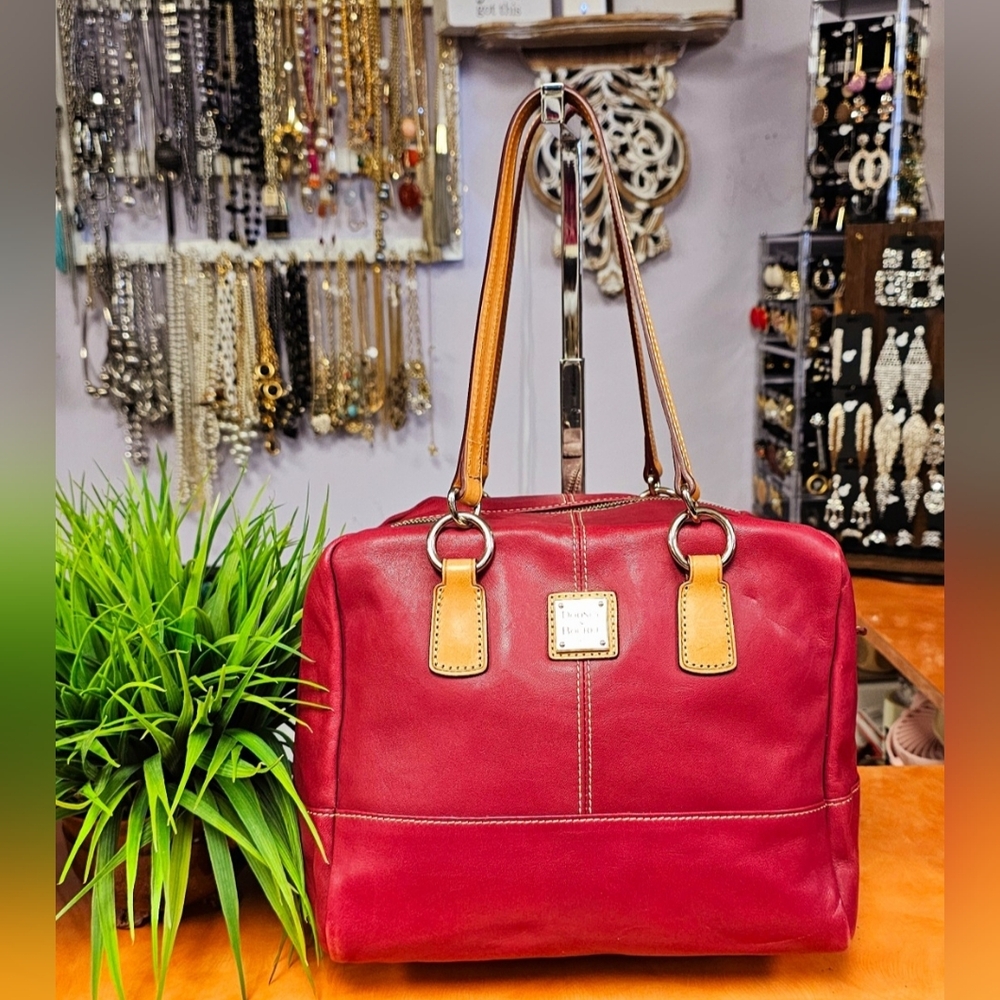Red Leather Tote Bag